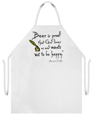 Attitude Aprons "Beer is proof that God loves us and wants us to be happy" Apron