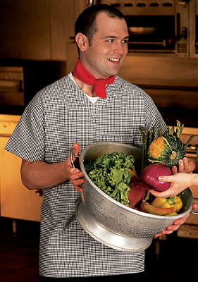 Chef Designs Unisex Checked V&ndash;Neck Chef Shirt